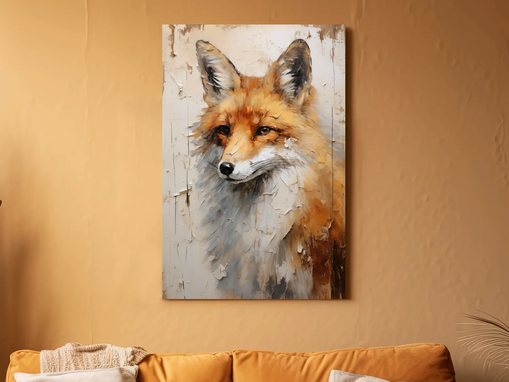 Fox Portrait Painting - Rustic Wildlife Wall Art Print