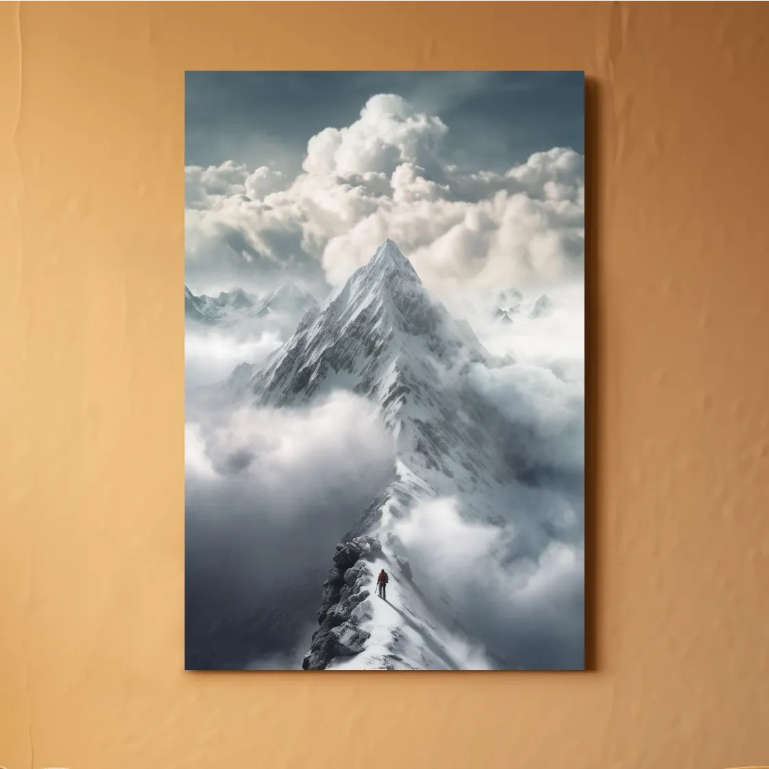 Snowcapped Peak Above The Clouds - Dramatic Alpine Summit Wall Art