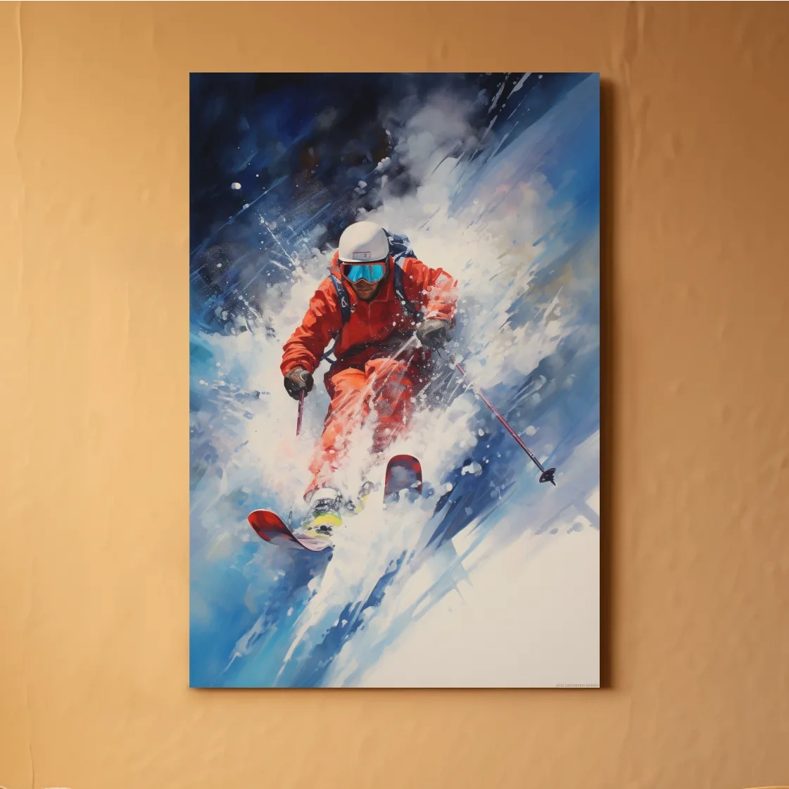 Powder Skier Dynamic Painting - Winter Sports Wall Art