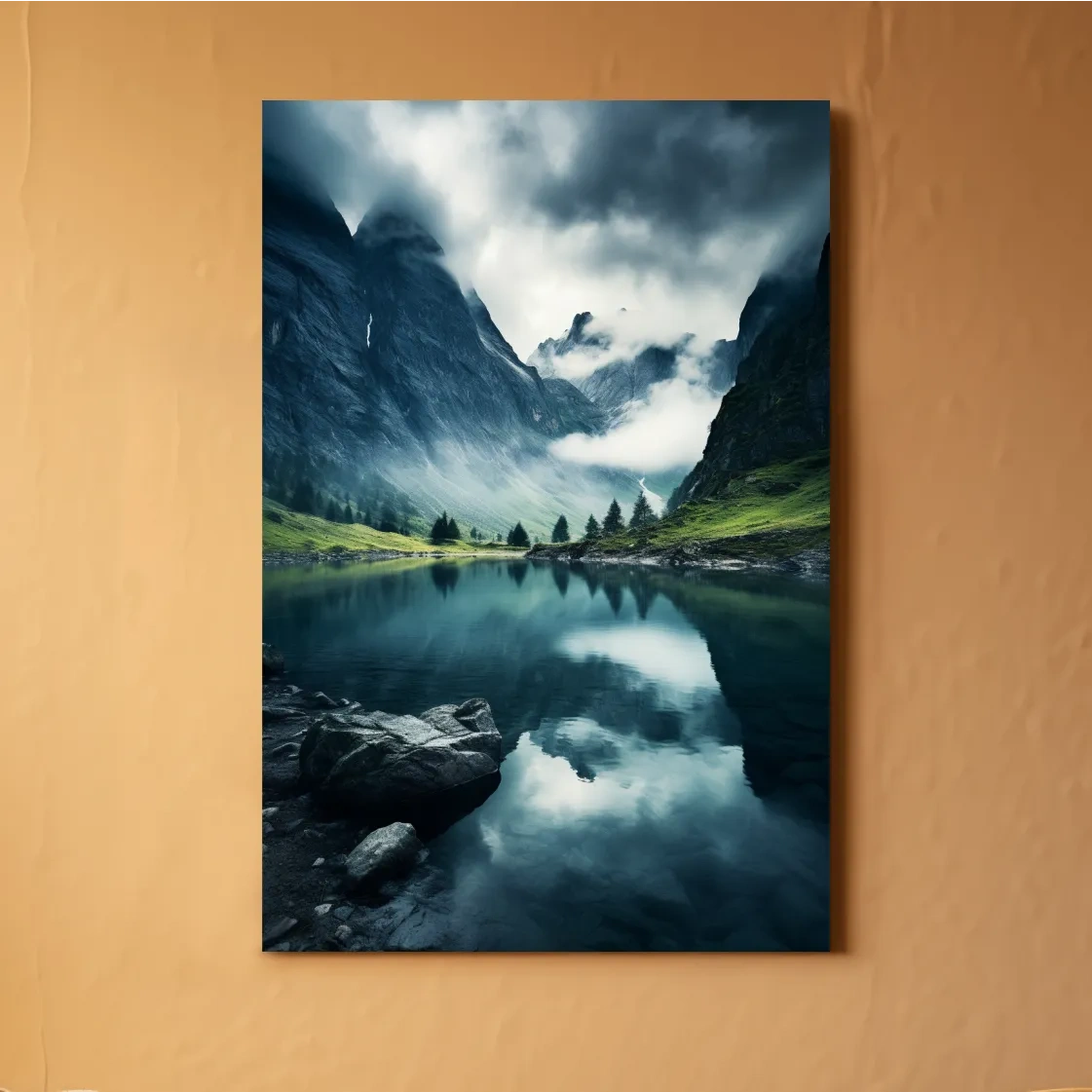 Photographic art, valley of morning mist