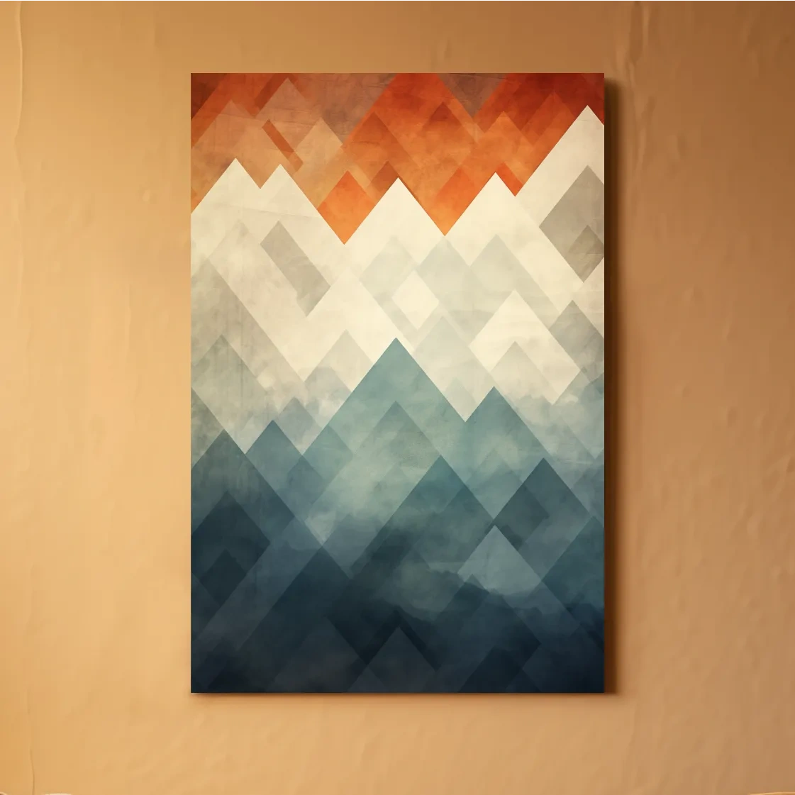 Mid century art, triangular mountain patterns