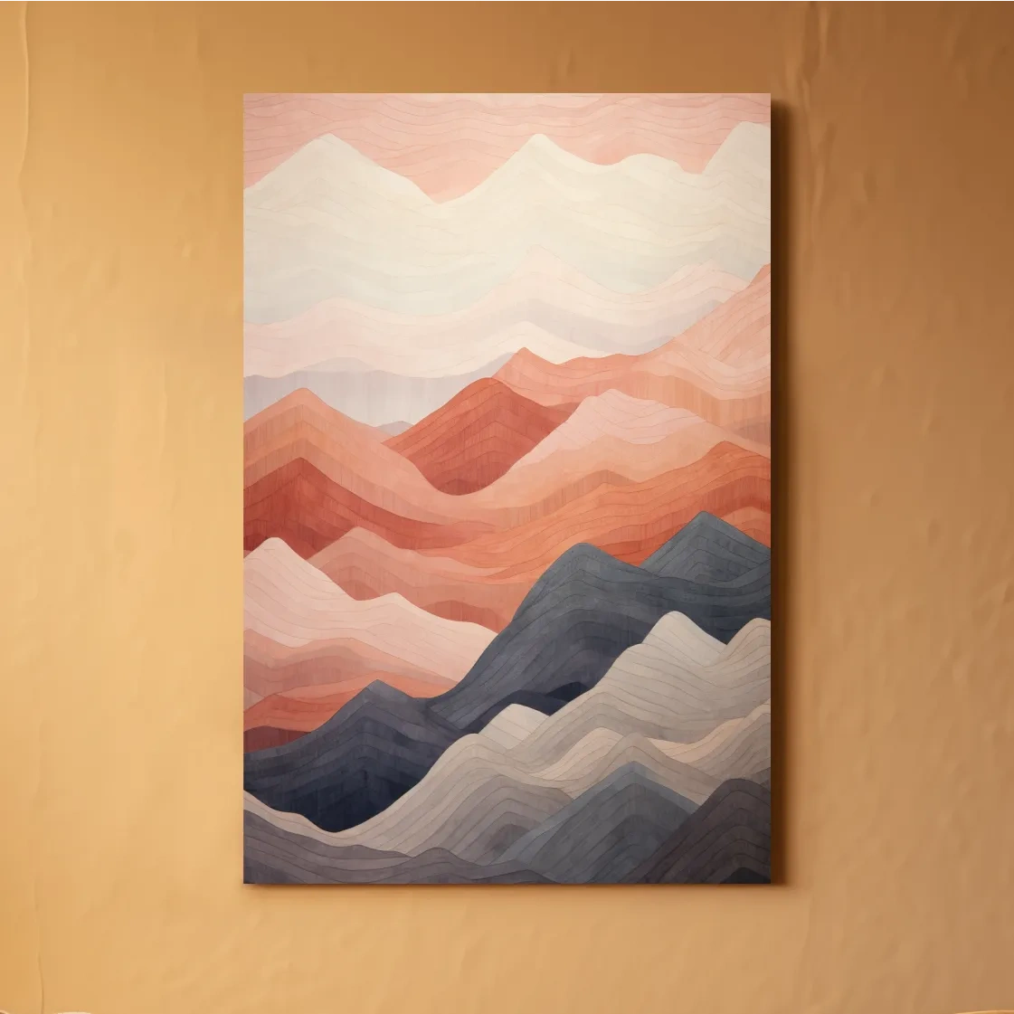 Pastel patterns, rolling mountain shapes