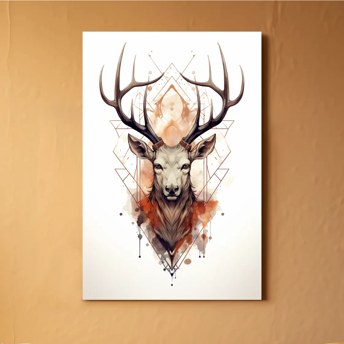 Ornate patterned illustration of a deers head
