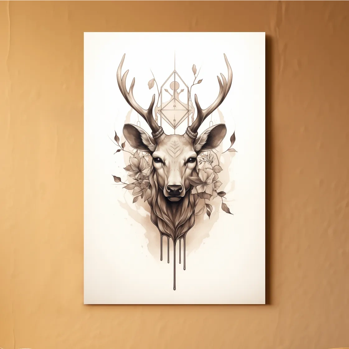 Minimal illustration of an ornate deers head
