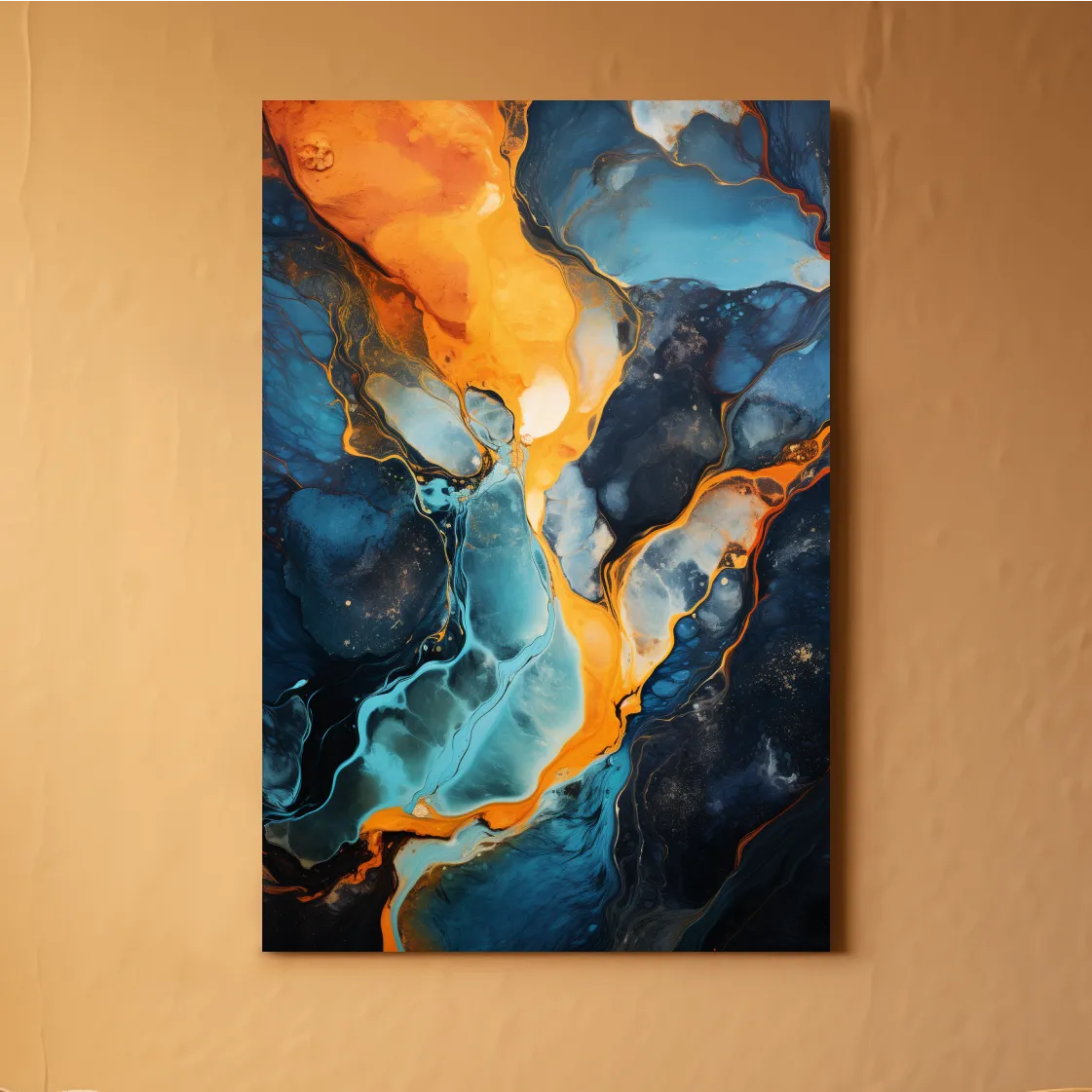 Elegant abstract art, river flowing through the rocks