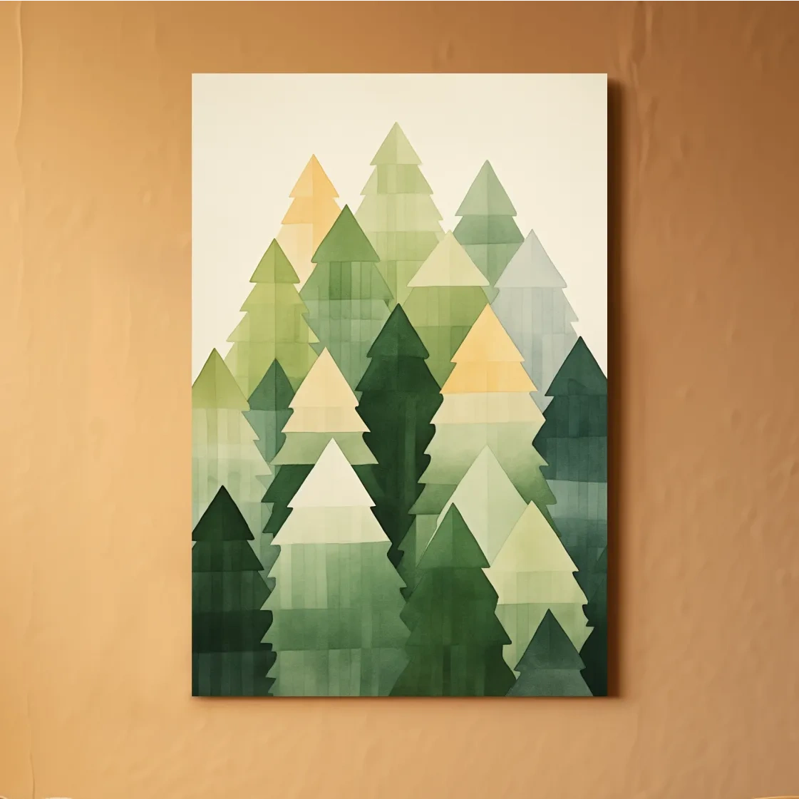Rustic bohemian forest watercolor painting wall art