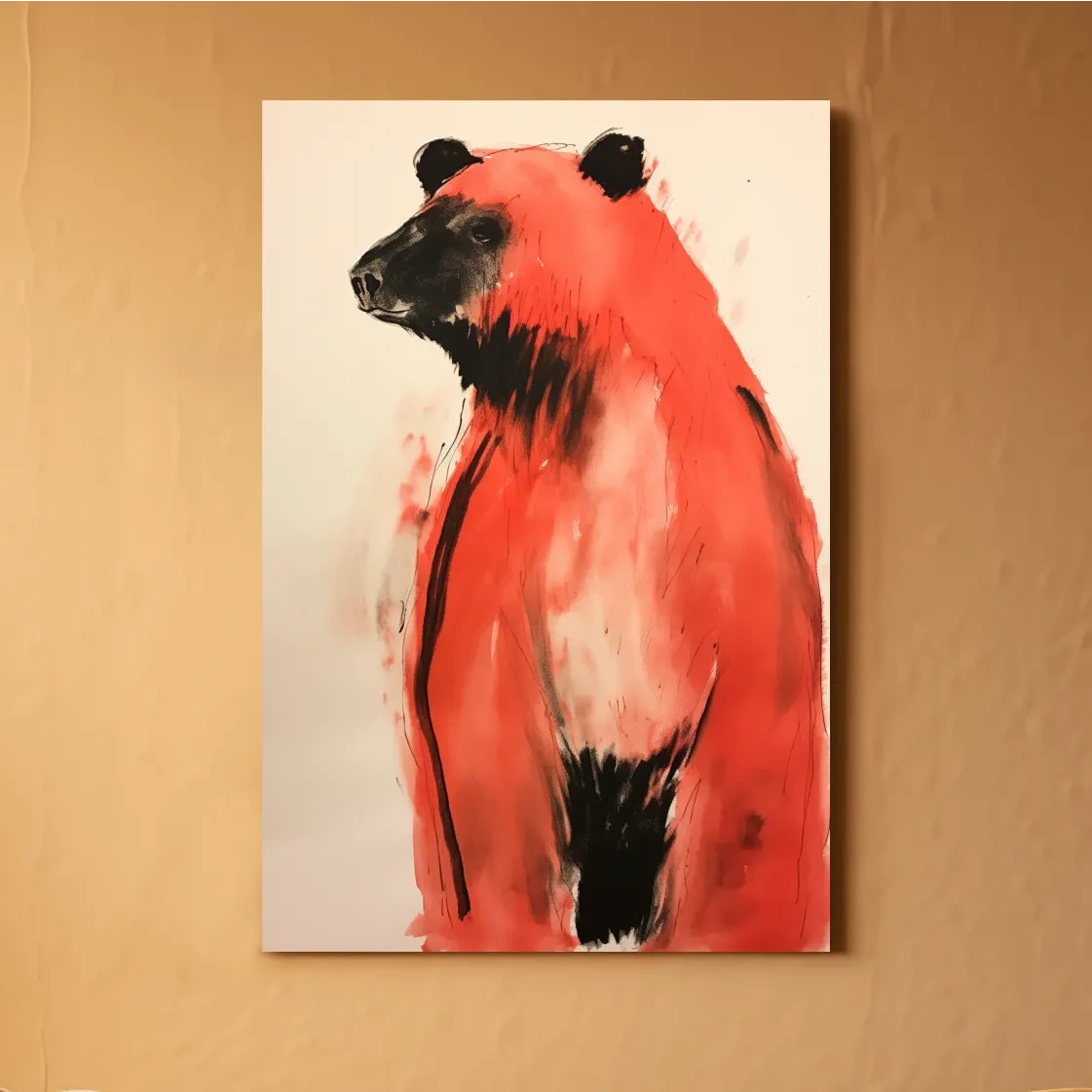 Impressionist watercolour painting of a bear