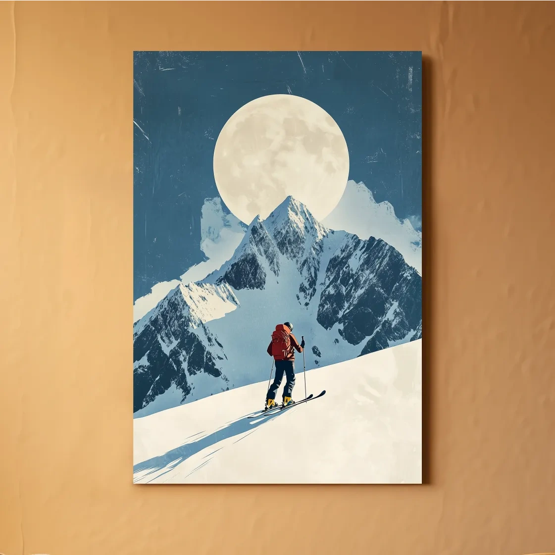 Retro Ski Poster Wall Art - Vintage Winter Artwork