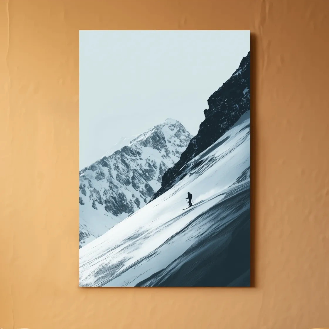 Black and white ski artwork
