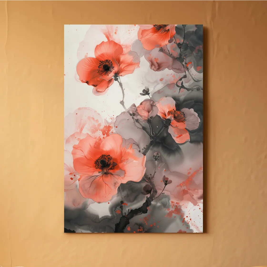 Watercolor flower painting, floral wall art