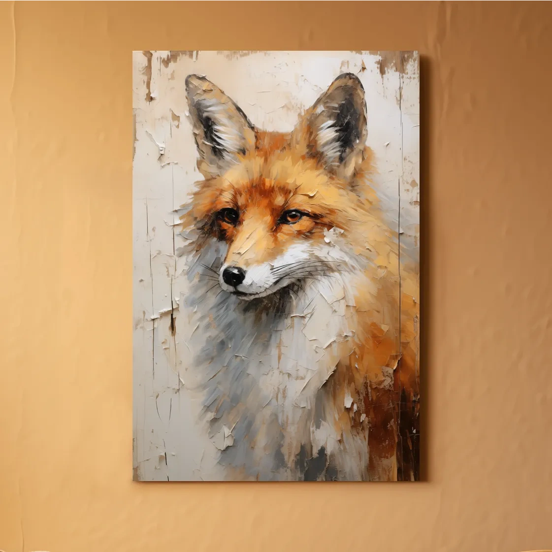 Fox Portrait Painting - Rustic Wildlife Wall Art Print