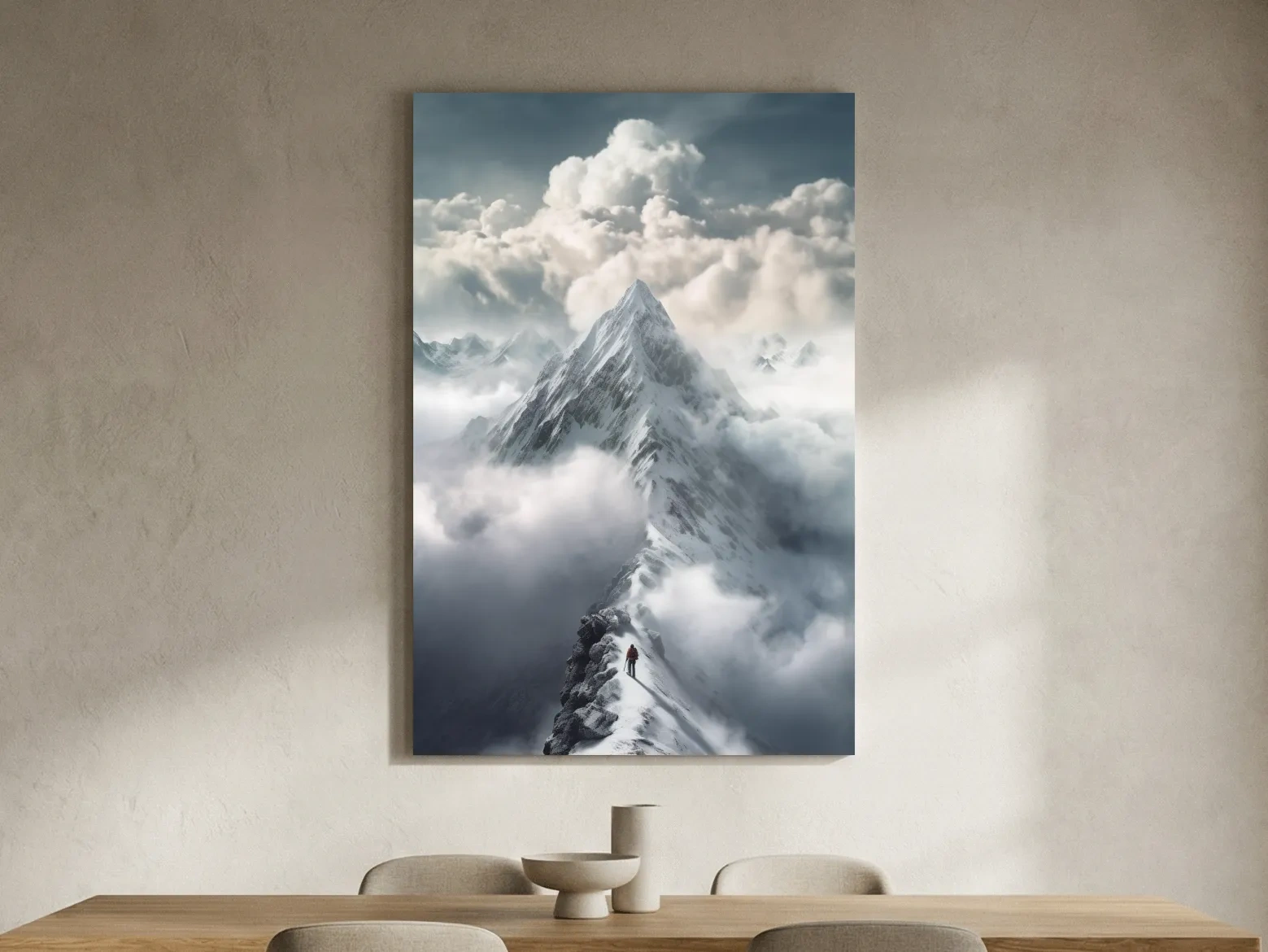 Snowcapped Peak Above The Clouds - Dramatic Alpine Summit Wall Art