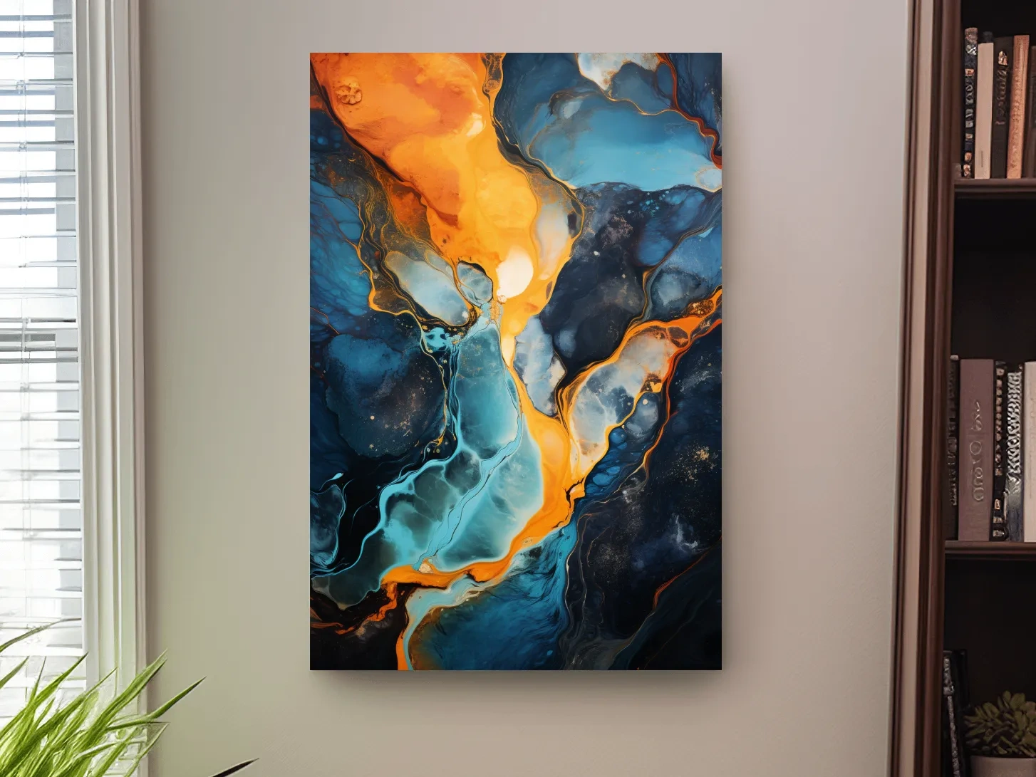 Vibrant Fluid River Abstract Painting - Alcohol Ink Style Wall Art