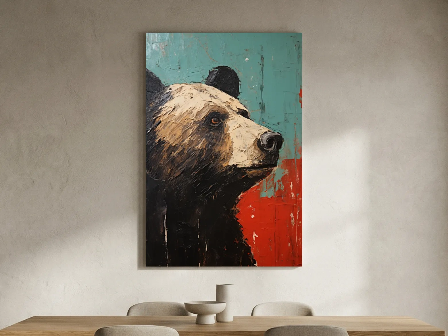 Black Bear Portrait Painting - Rutsic Wildlife Wall Art