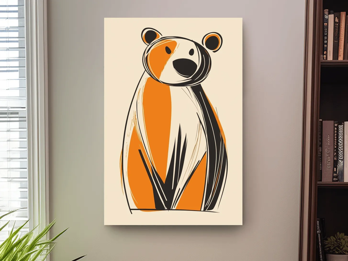 Fun caricature print of a cartoon bear