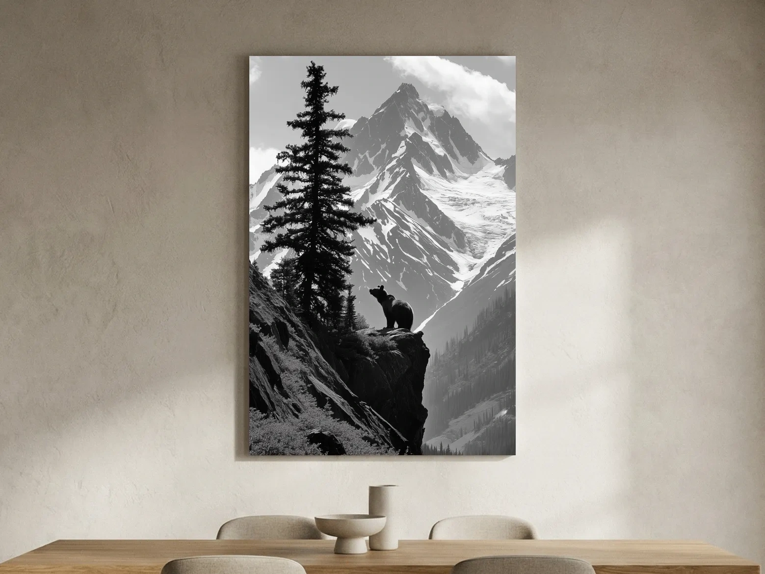 Grizzly Bear Mountain Vista - Photographic Alpine Wilderness Wall Art