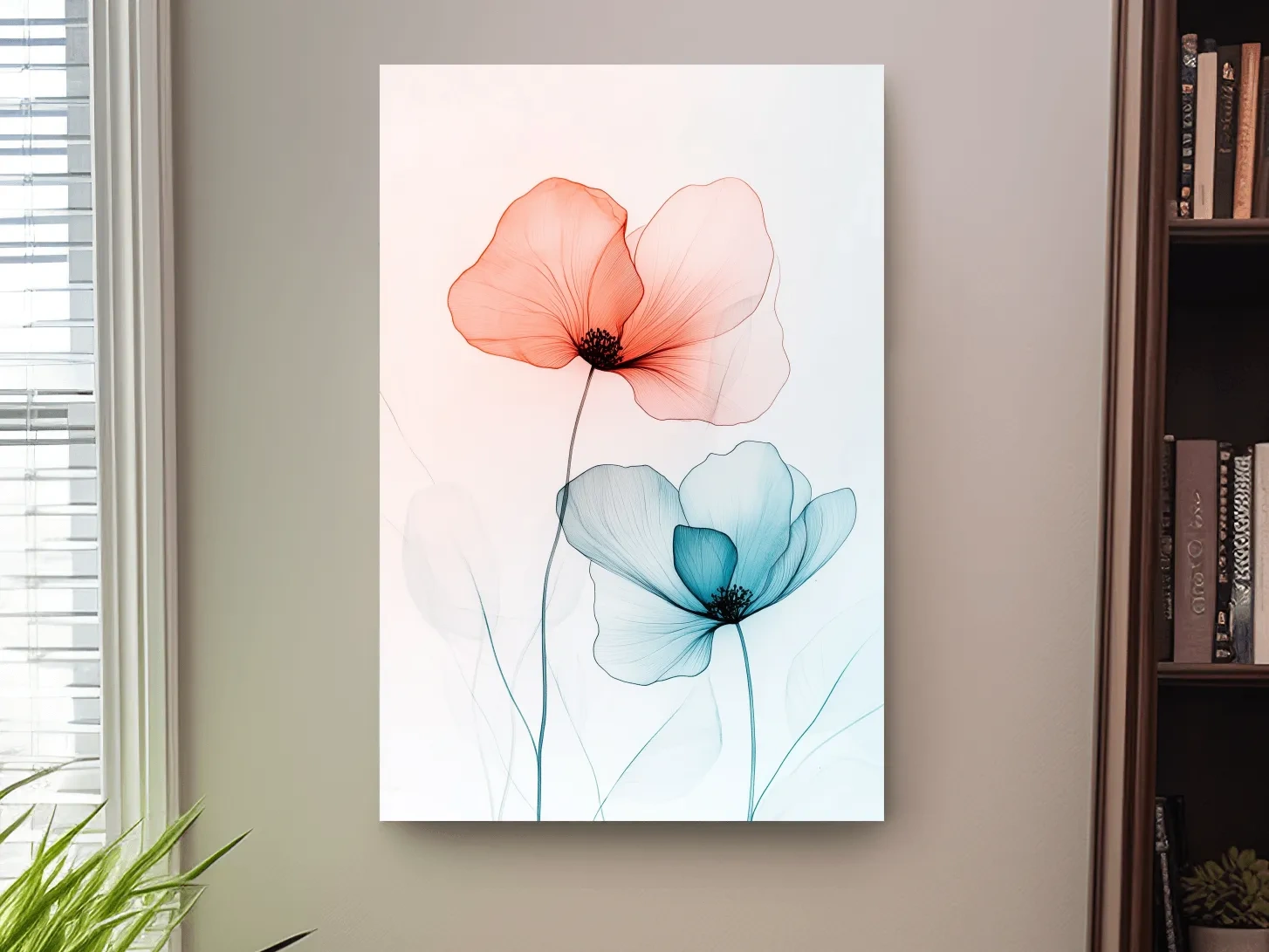 Minimalist Poppy Watercolor Print - Modern Botanical Floral Wall Art