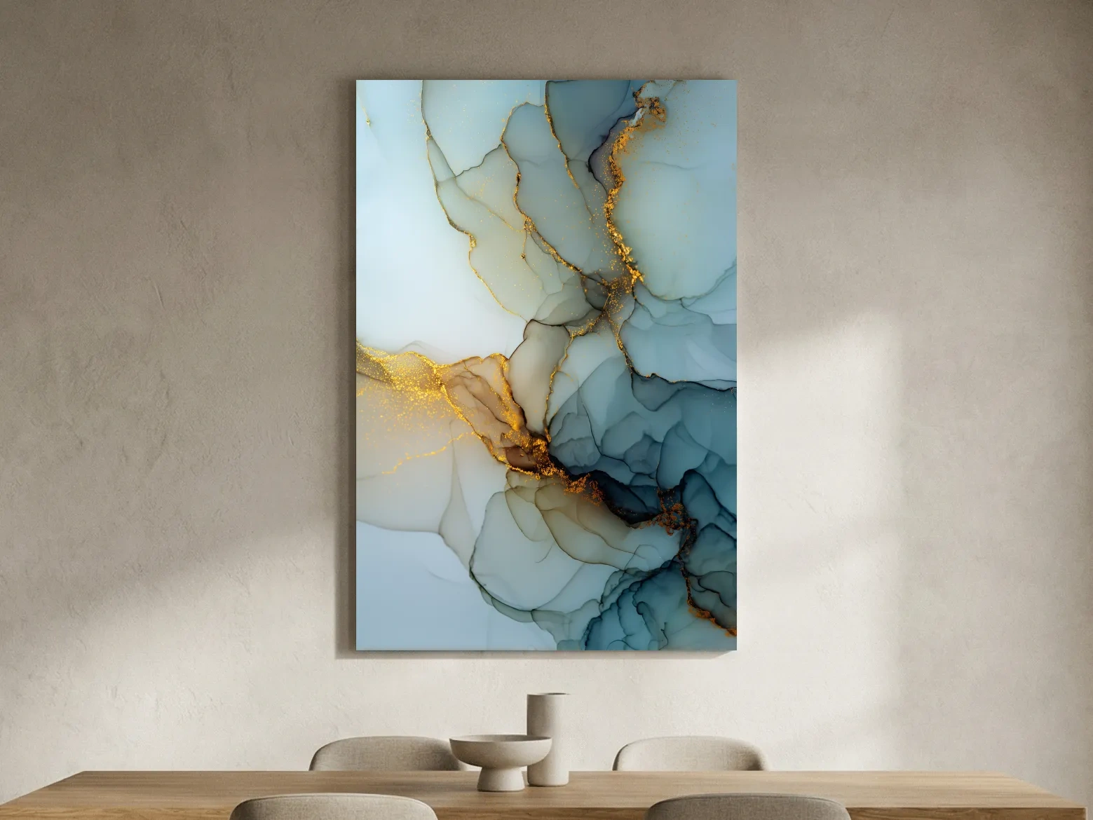 Elegant Alcohol Ink Abstract - Modern Marble Effect Wall Art