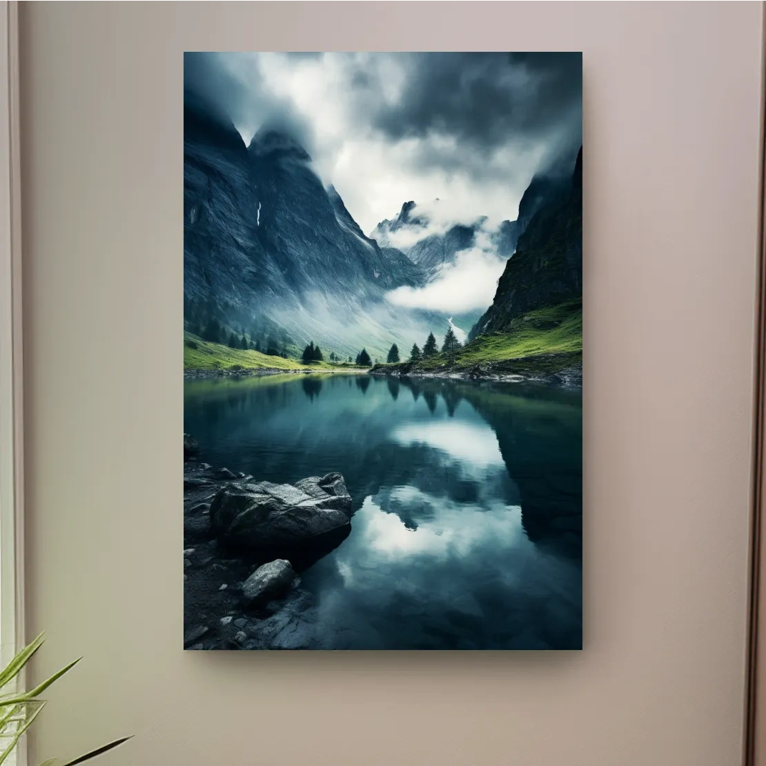 Photographic art, valley of morning mist