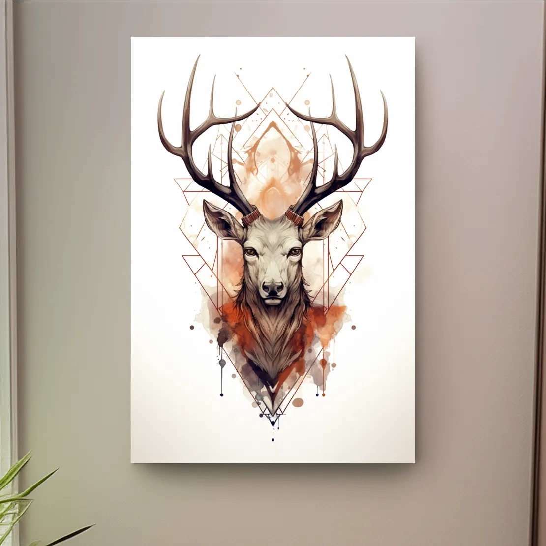 Ornate patterned illustration of a deers head