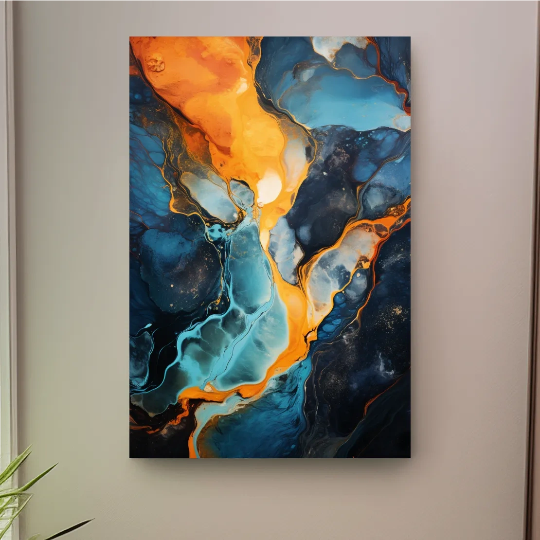 Vibrant Fluid River Abstract Painting - Alcohol Ink Style Wall Art
