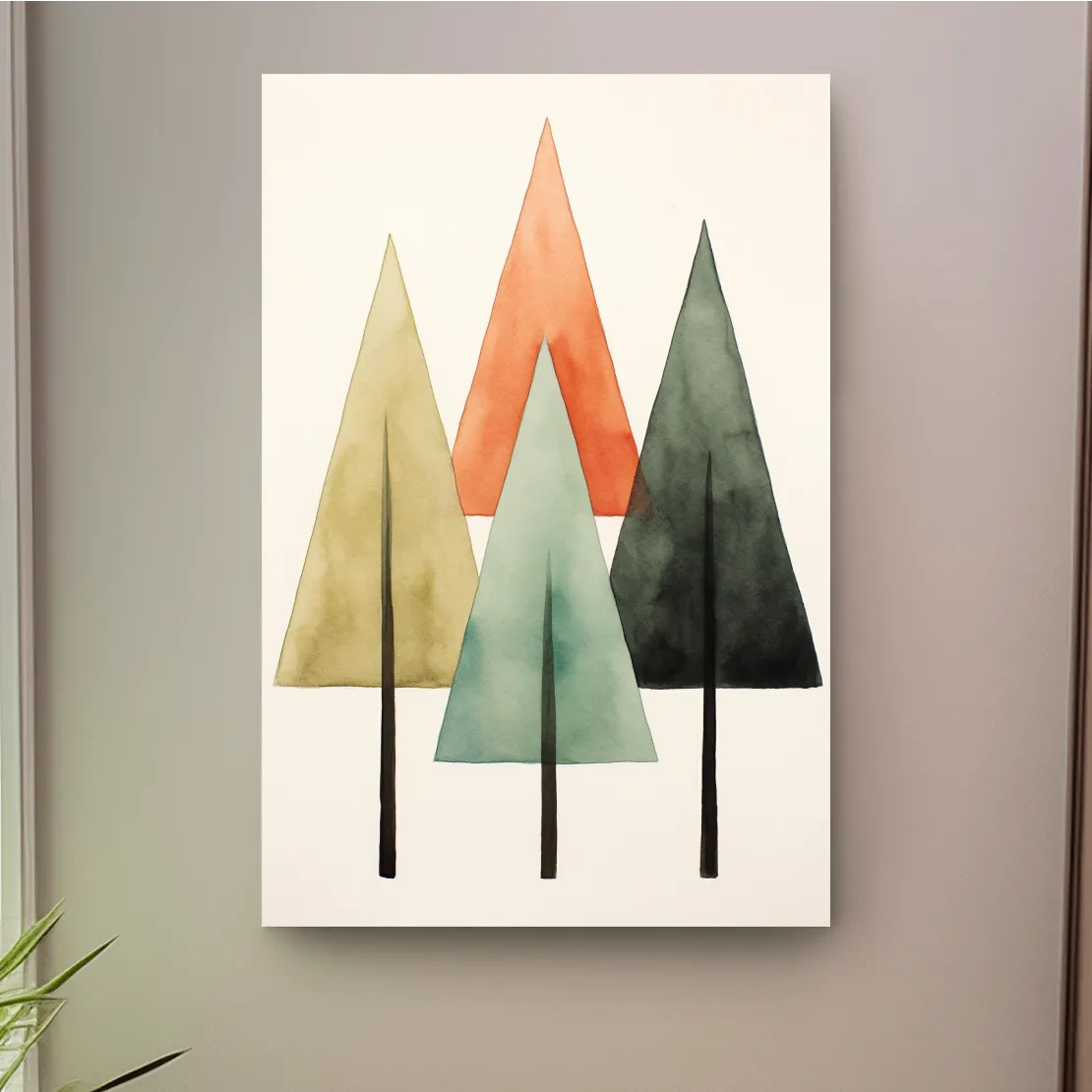 Rustic minimal tree art illustration, Scandinavian style art