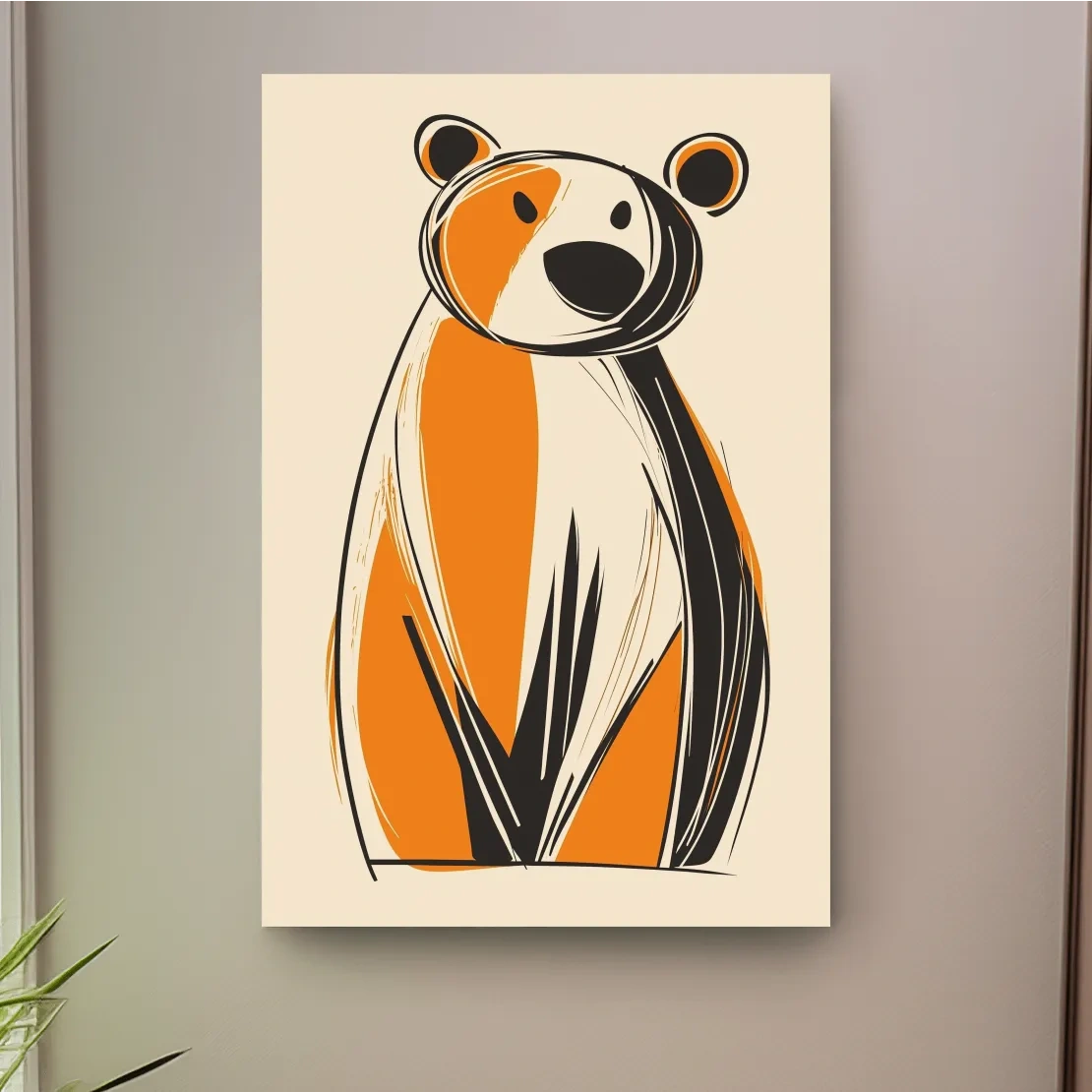 Fun caricature print of a cartoon bear