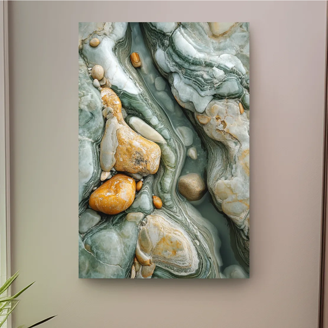 Abstract Agate Stone Riverbed Texture - Marble Geological Wall Art