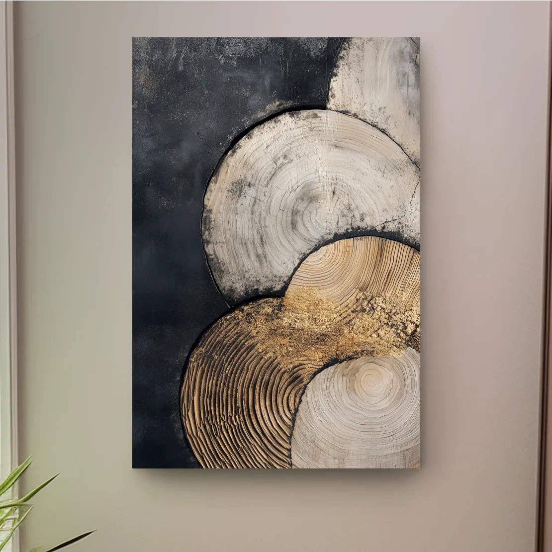 Abstract Wood Grain Circles - Modern Textured Geometric Wall Art