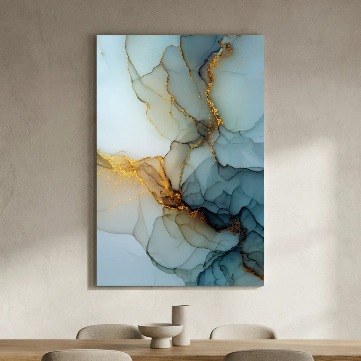 Elegant Alcohol Ink Abstract - Modern Marble Effect Wall Art