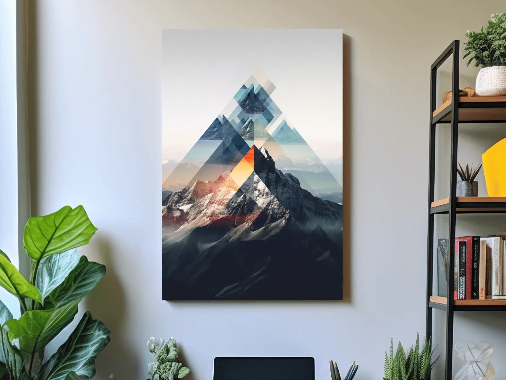 Geometric photographic mountain art
