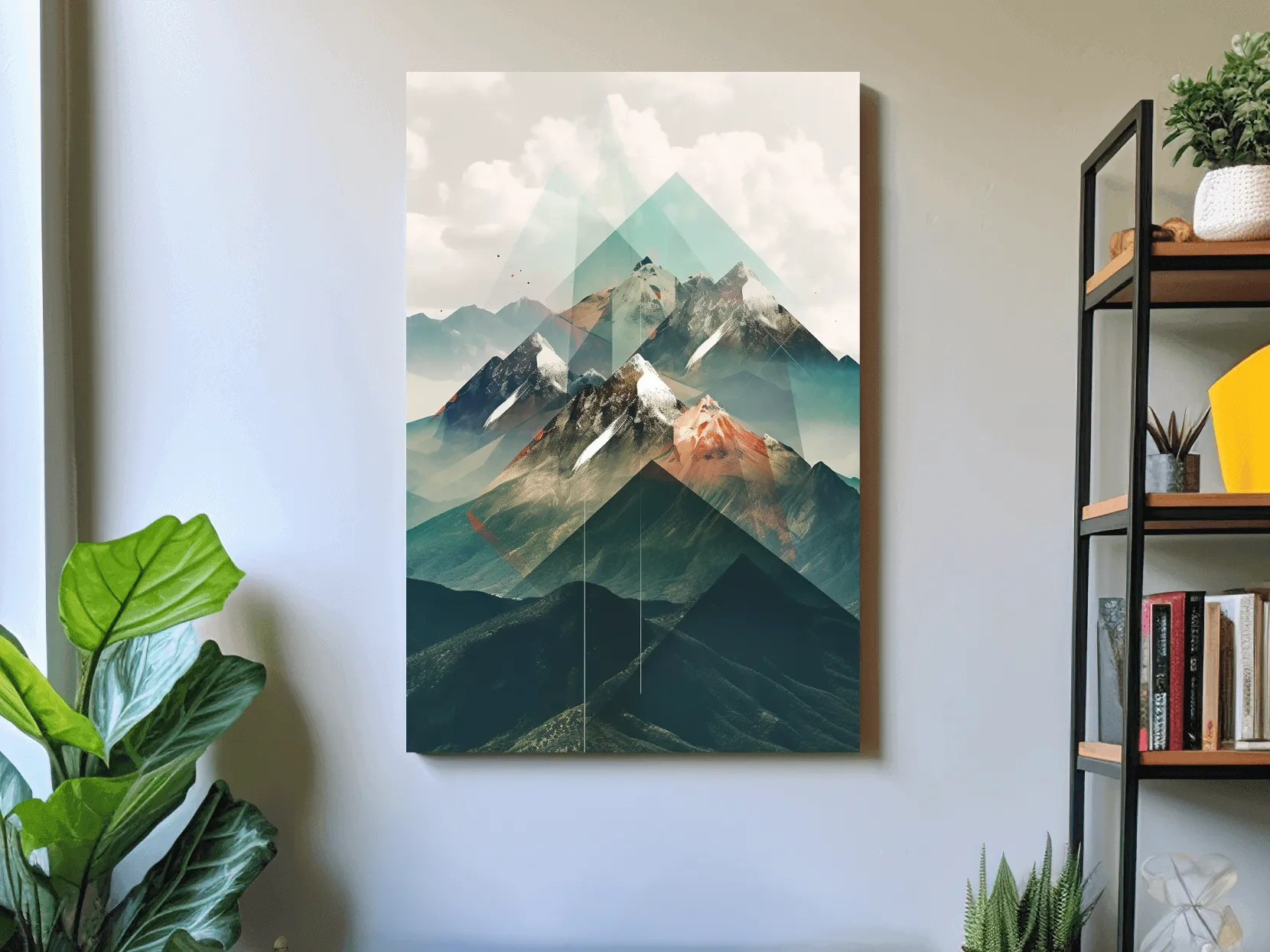 Geometric Alpine Mountain Peaks - Modern Abstract Landscape Wall Art