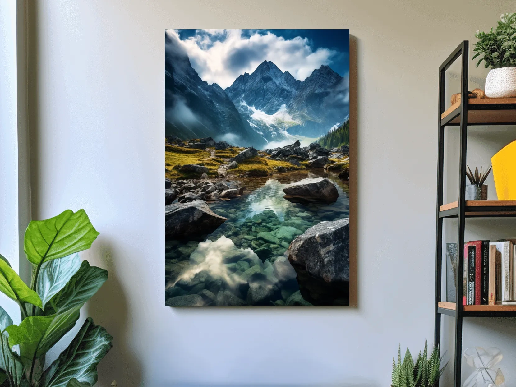 Moody Alpine Mountain Lake Reflection - Dramatic Landscape Photography Wall Art
