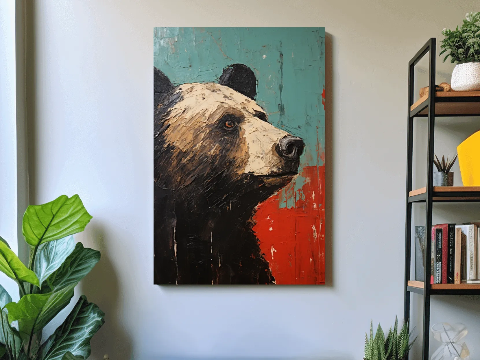 Black Bear Portrait Painting - Rutsic Wildlife Wall Art