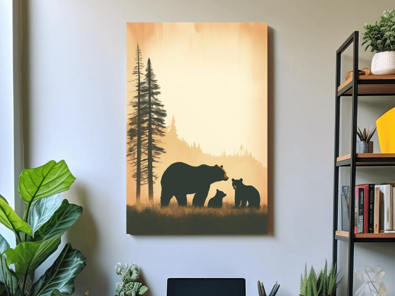 Momma bear and her cubs