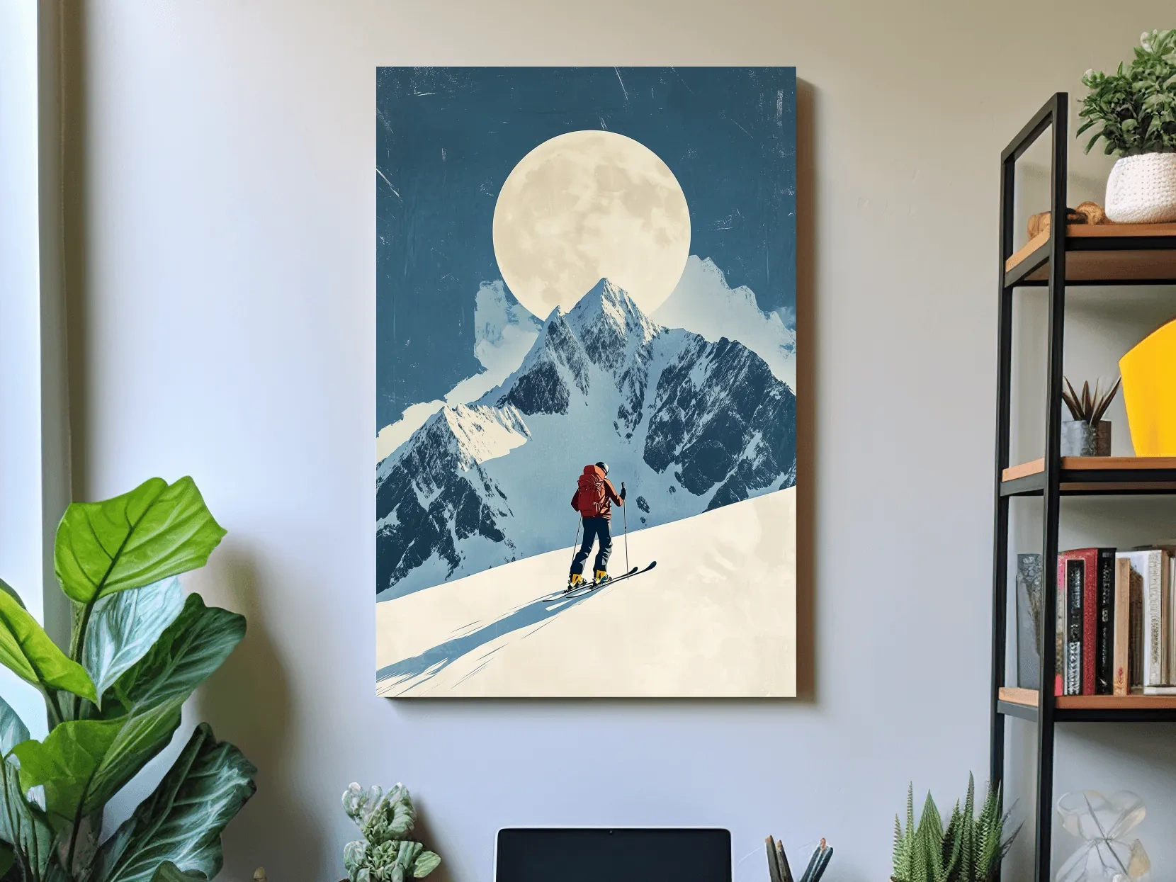 Retro Ski Poster Wall Art - Vintage Winter Artwork
