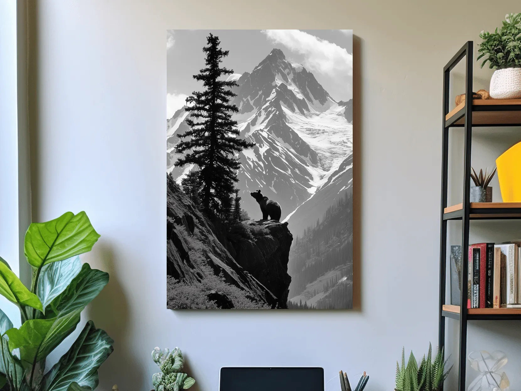 Grizzly Bear Mountain Vista - Photographic Alpine Wilderness Wall Art