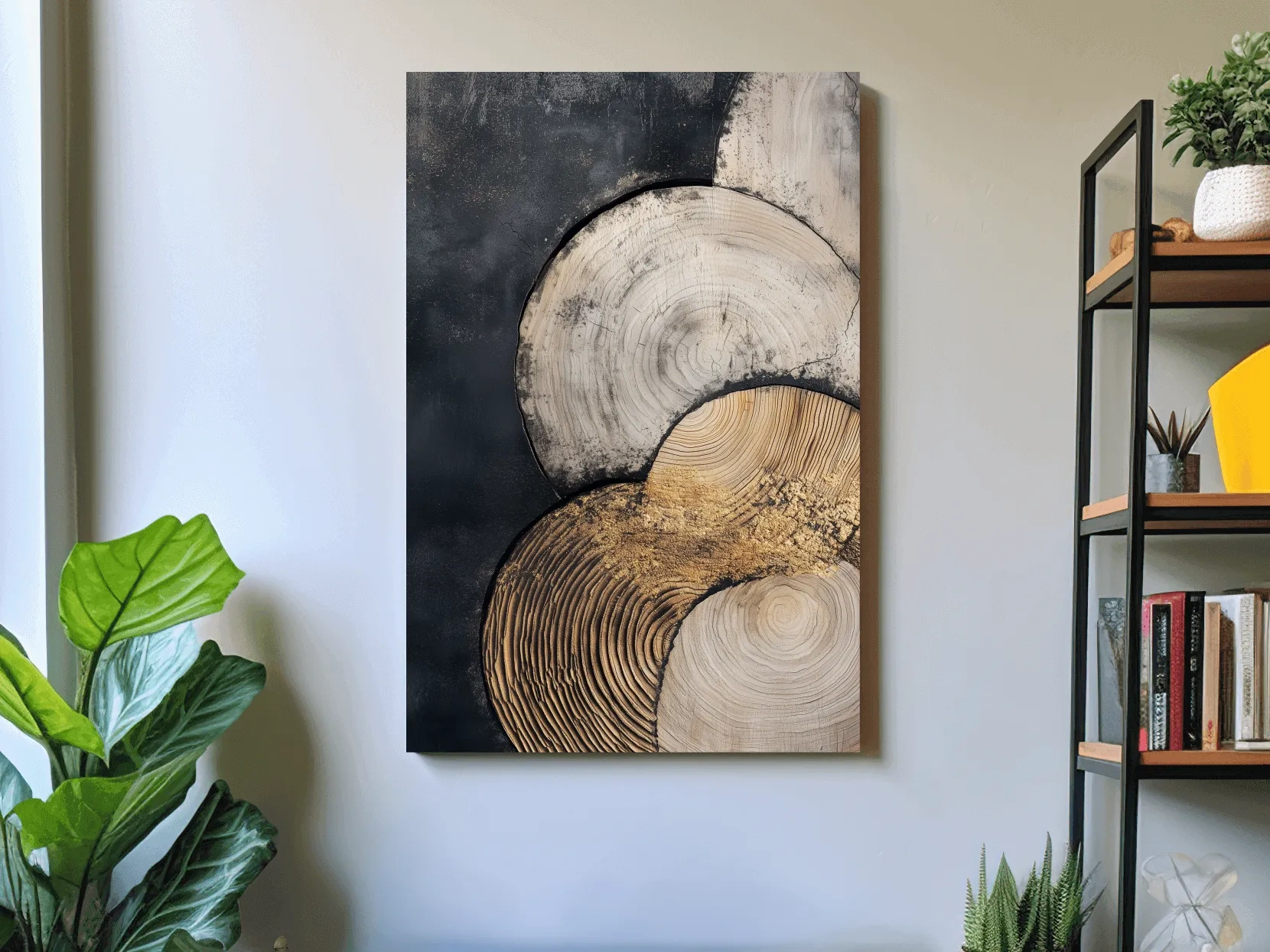 Abstract Wood Grain Circles - Modern Textured Geometric Wall Art