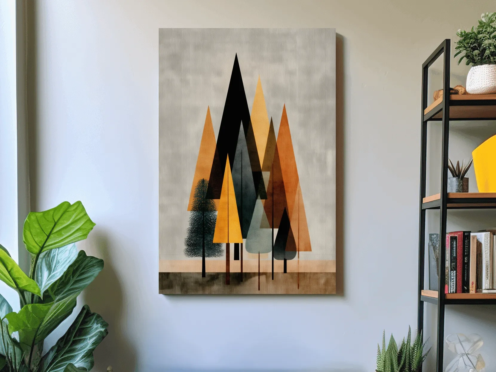 Minimalist Geometric Pine Tree Forest - Mid Century Modern Scandinavian Wall Art