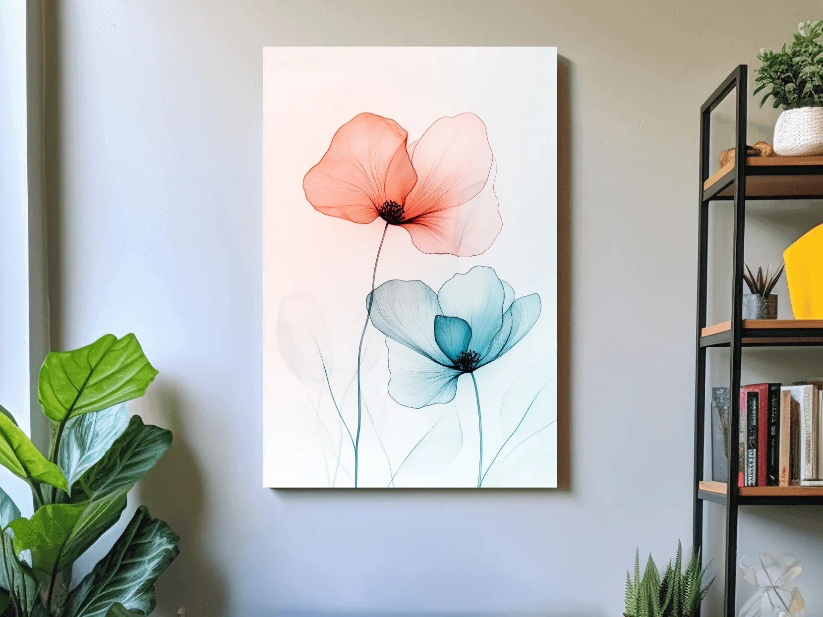 Minimalist Poppy Watercolor Print - Modern Botanical Floral Wall Art