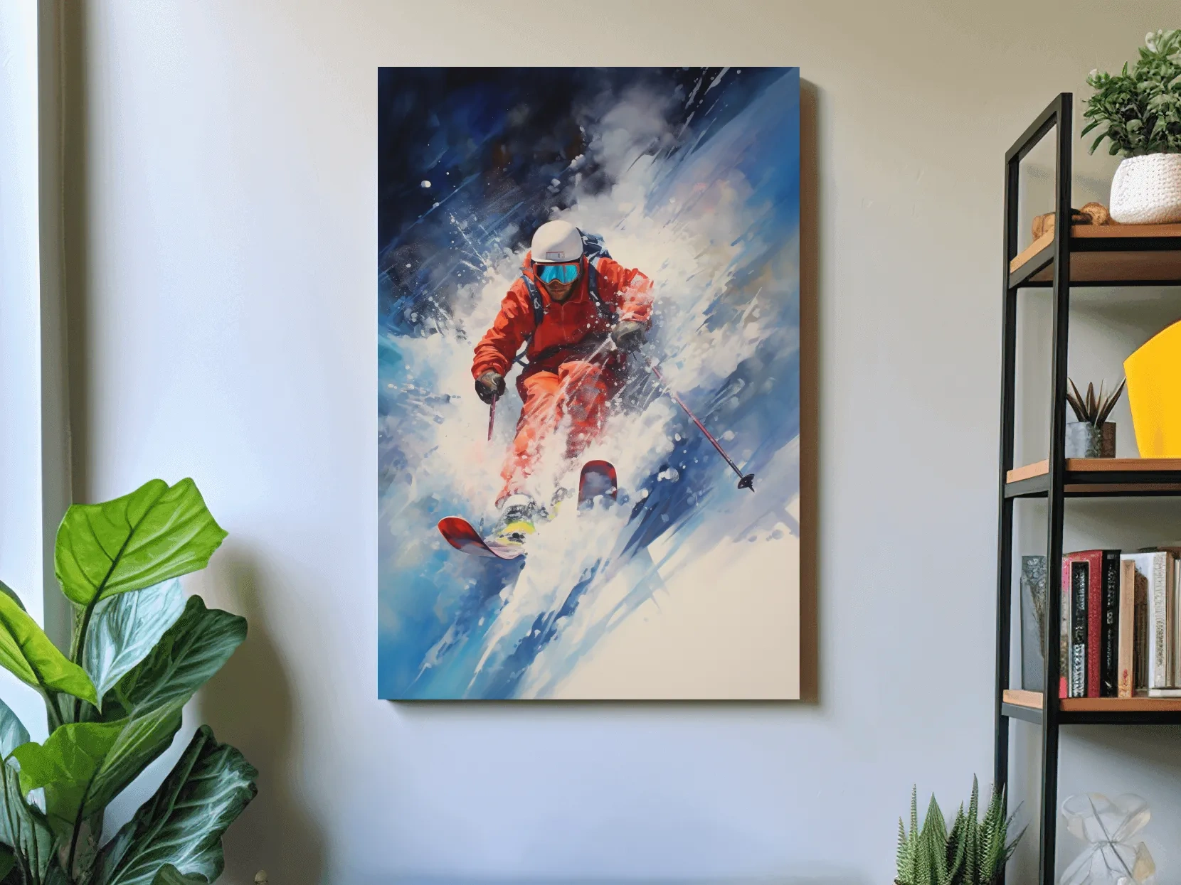 Powder Skier Dynamic Painting - Winter Sports Wall Art
