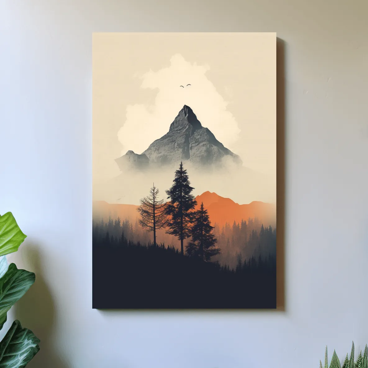 Minimal rustic mountain art