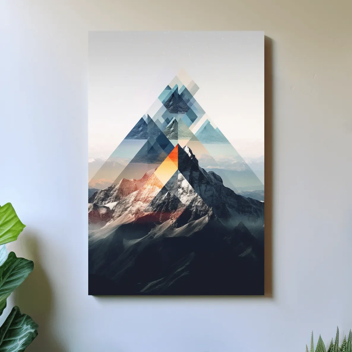 Geometric photographic mountain art