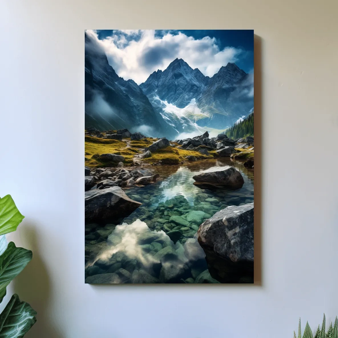 Photographic art of a pristine alpine glacial stream