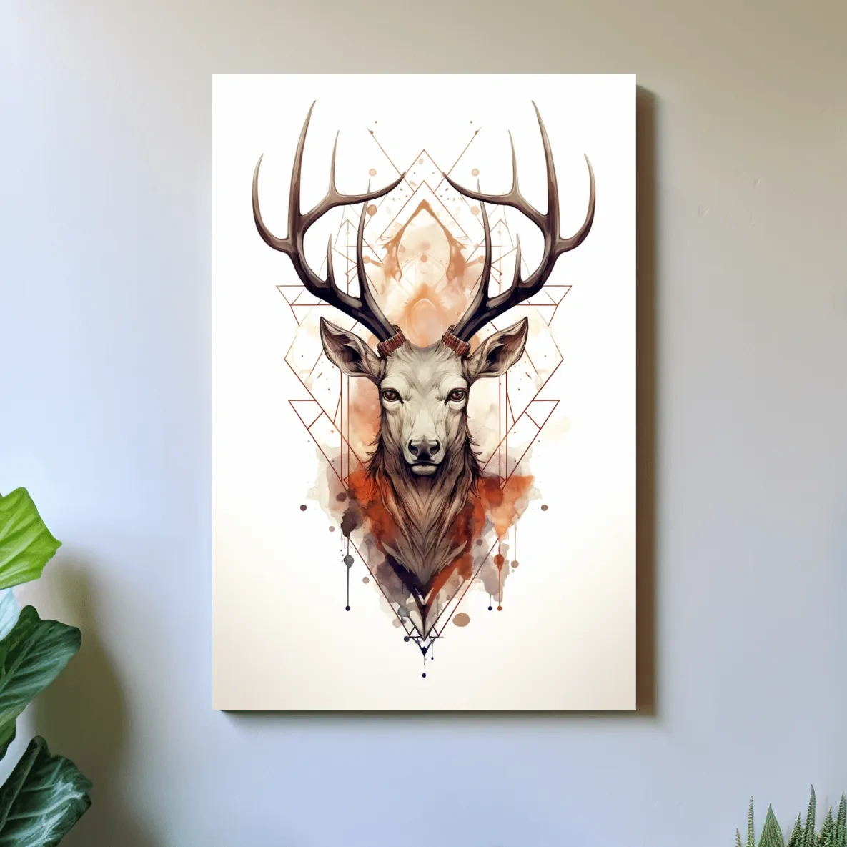 Ornate patterned illustration of a deers head