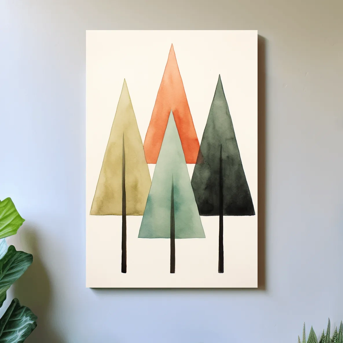 Rustic minimal tree art illustration, Scandinavian style art