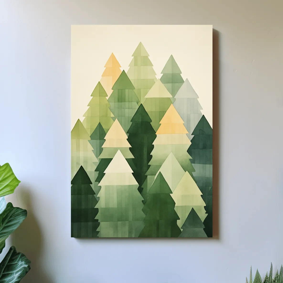 Rustic bohemian forest watercolor painting wall art