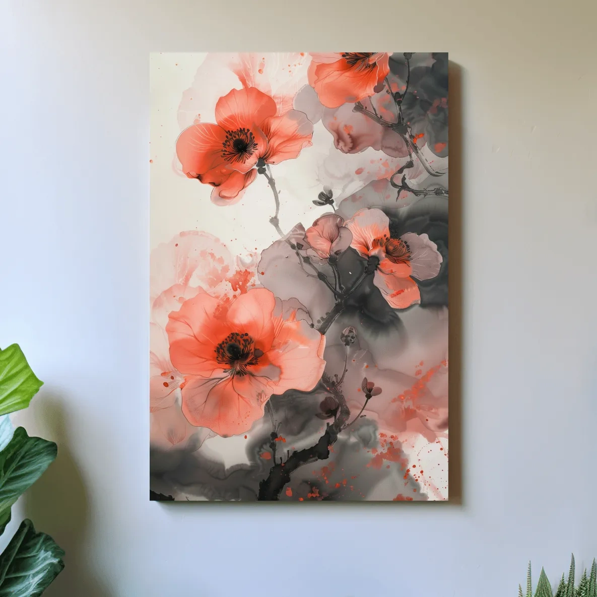 Watercolor flower painting, floral wall art