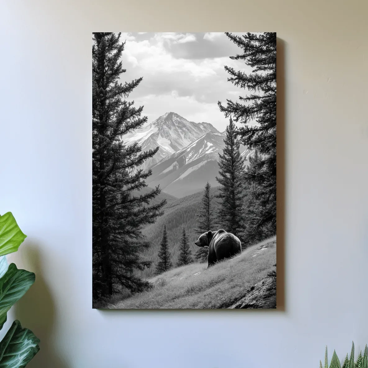 Grizzly bear in the alpine meadows, photographic wildlife artwork