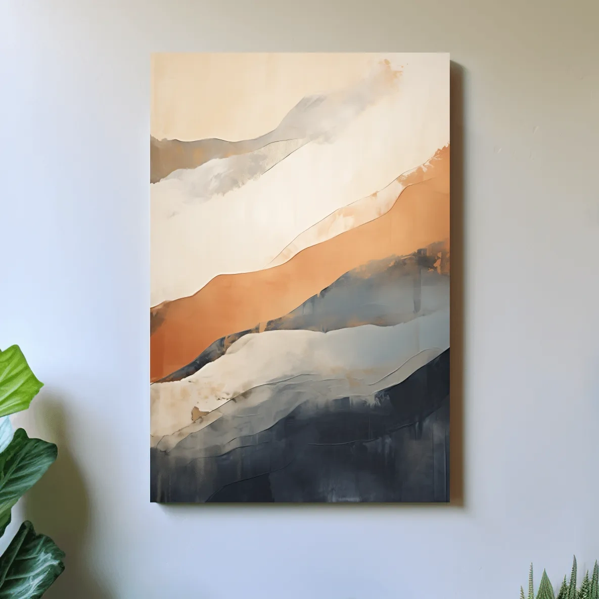 Minimalist Abstract Mountain Layers Painting - Modern Watercolor Landscape Wall Art